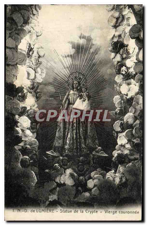 CPA ND de Lumiere Statue de la Crypte Vierge Couronnee