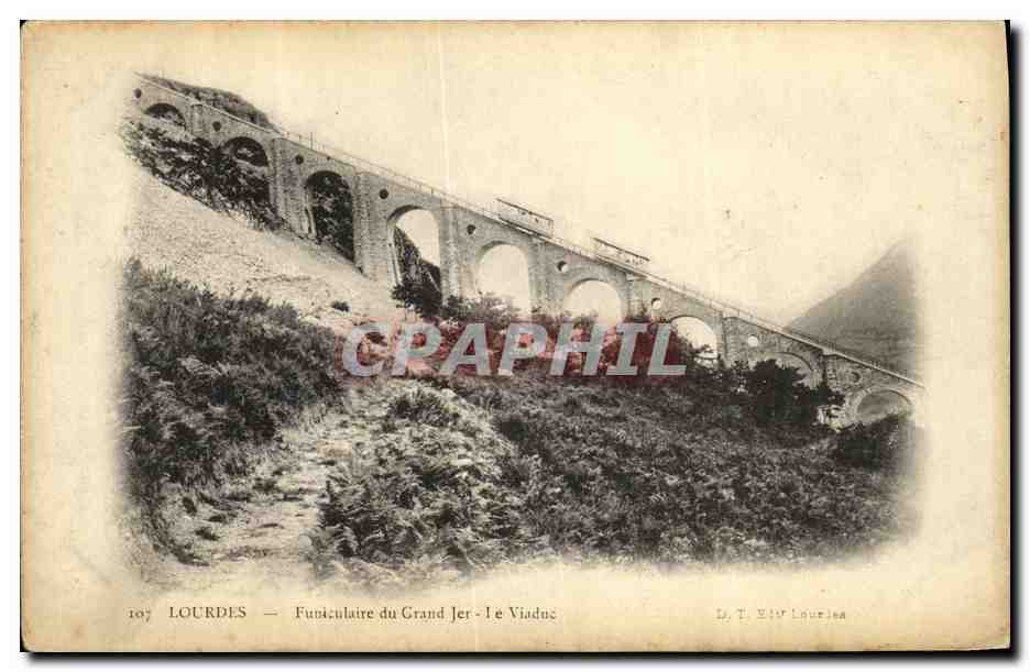 CPA Lourdes Funiculaire du Grand Jer Le Viaduc