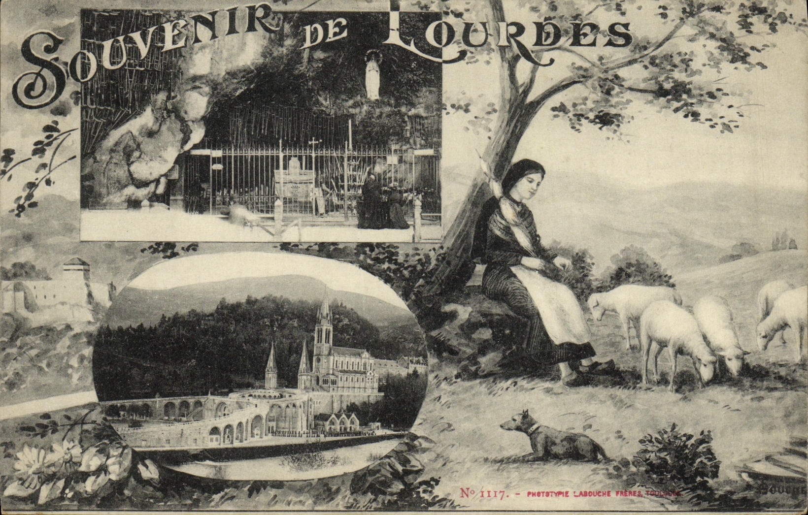CPA Souvenir De Lourdes Bernadette Moutons