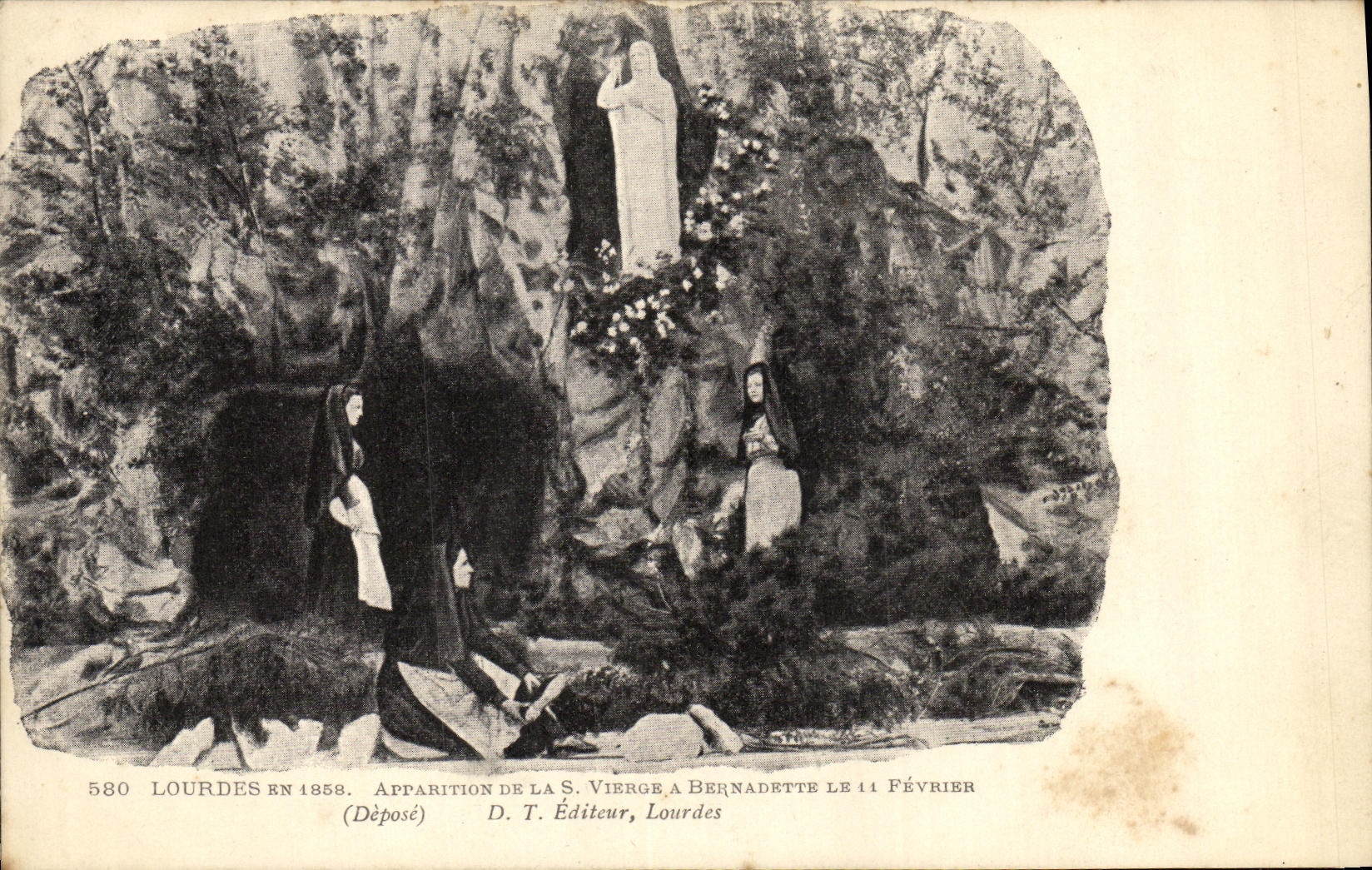 CPA Lourdes Apparition De La Vierge A Bernadette Le 11 fevrier 