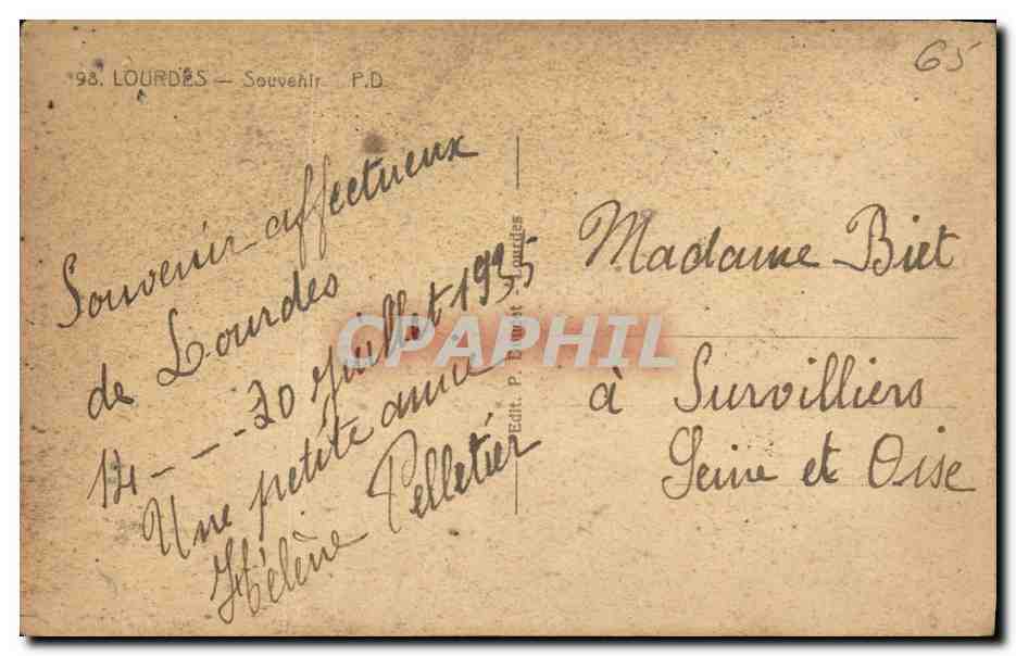 CPA Lourdes A La Grotte Benie J Ai Prie Pour Vous — Verso