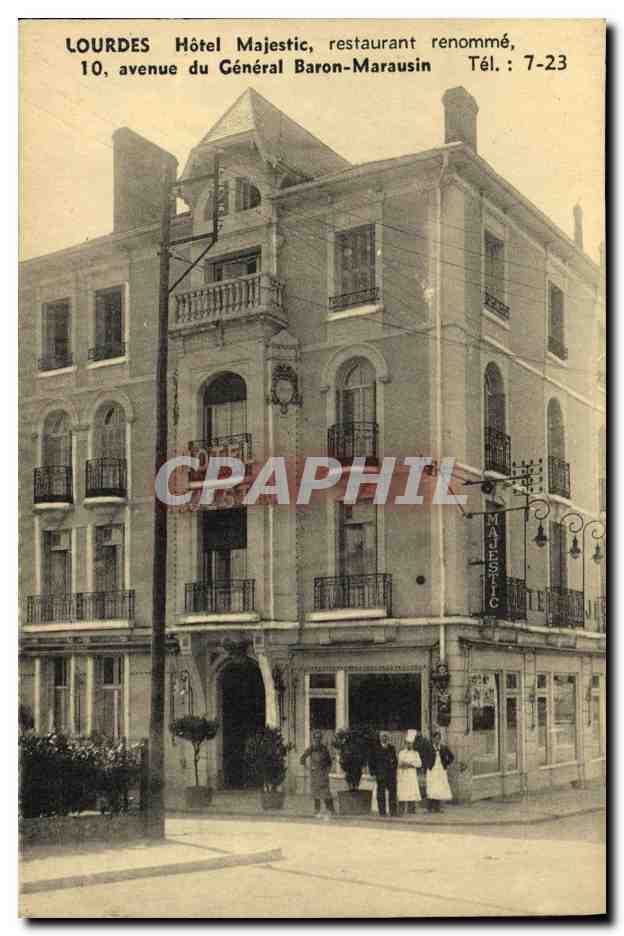 CPA Lourdes Hotel Majestic Restaurant Renomme 10 avenue du General Baron Marausin