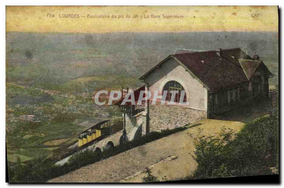 CPA Lourdes Funiculaire du pic du Jer La Gare Superieure