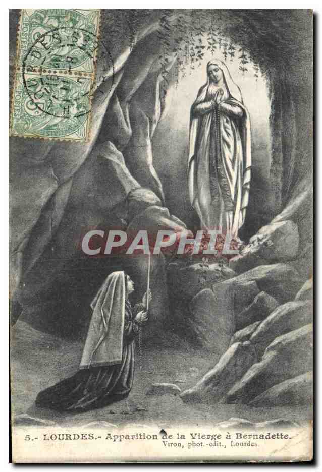CPA Lourdes Apparition de la Vietge a Bernadette
