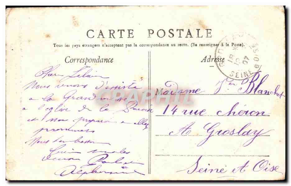 CPA Lourdes Apparition de la Vietge a Bernadette — Verso
