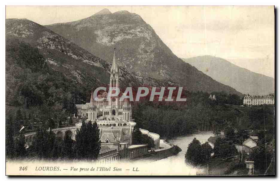 CPA Lourdes Vue prise de l Hotel Sion