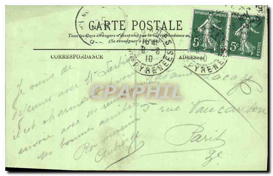 CPA Lourdes L Apparition — Verso