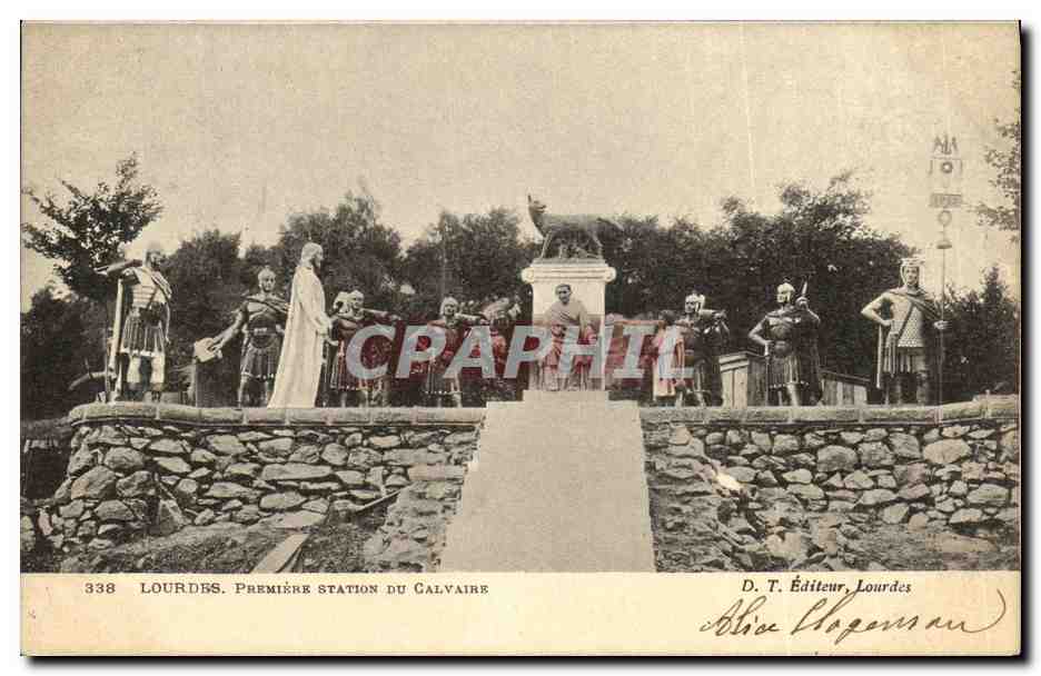 CPA Lourdes Premiere Station du Calvaire