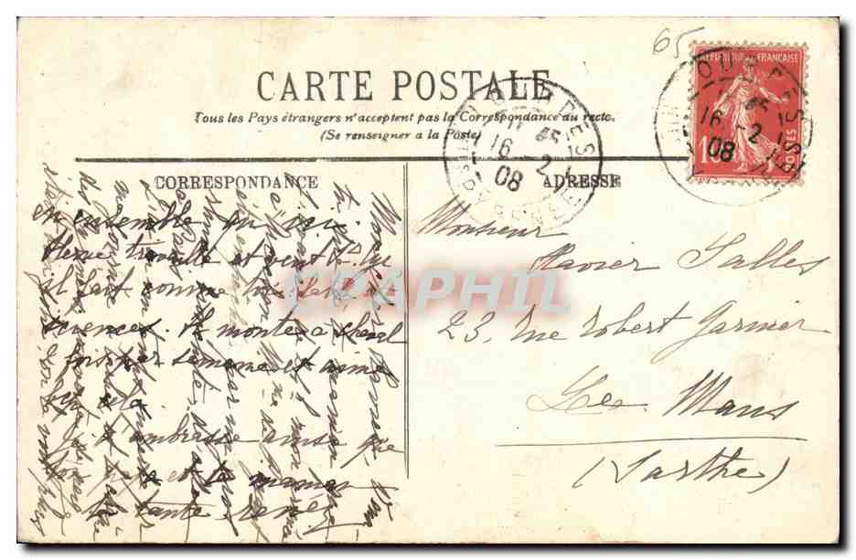 CPA Lourdes Un Miracule et son Brancardier — Verso