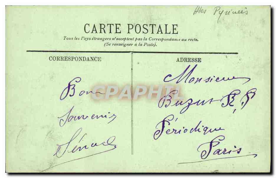 CPA Lourdes Le Calvaire 1ere Station — Verso