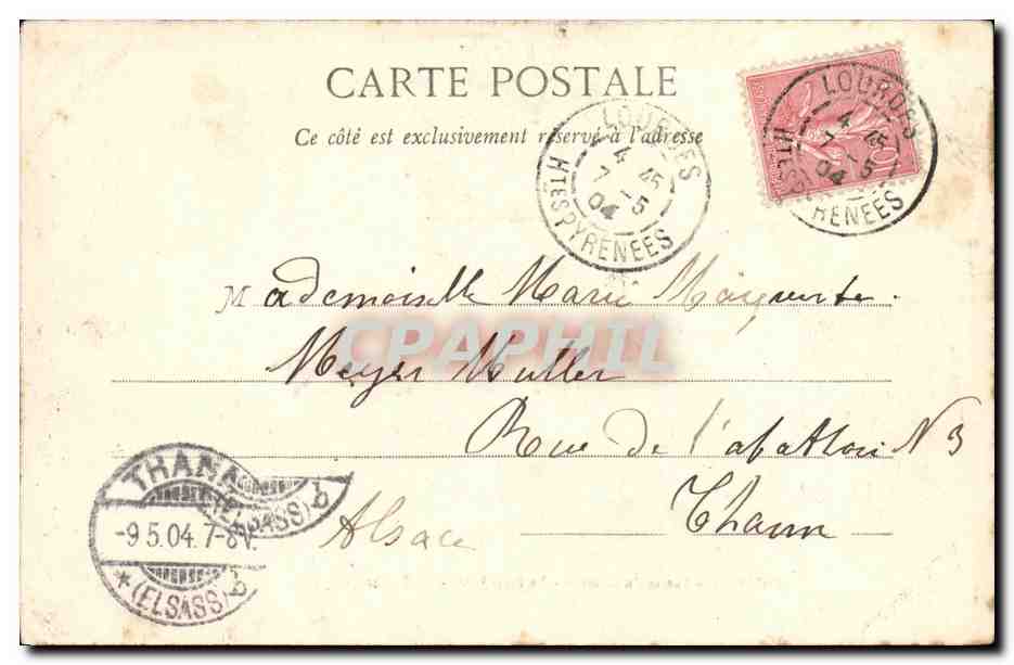 CPA Lourdes Entree du Chateau Le Pont Levis — Rückseite