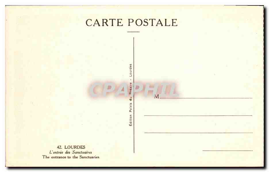 CPA Lourdes L entree des Sanctuaries — Verso