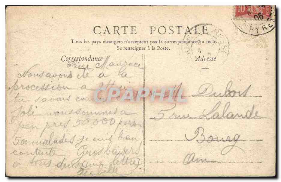 CPA Lourdes Mosaiques La Nativite — Verso
