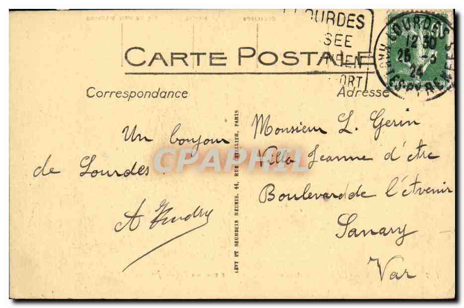 CPA Lourdes La Vallee d Argeles et les Pyrenees vues du Pic du Jer  — Verso