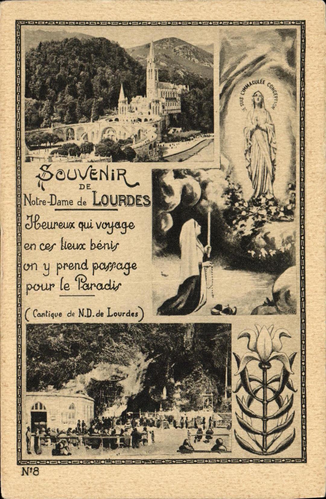 CPA Souvenir de Notre Dame de Lourdes