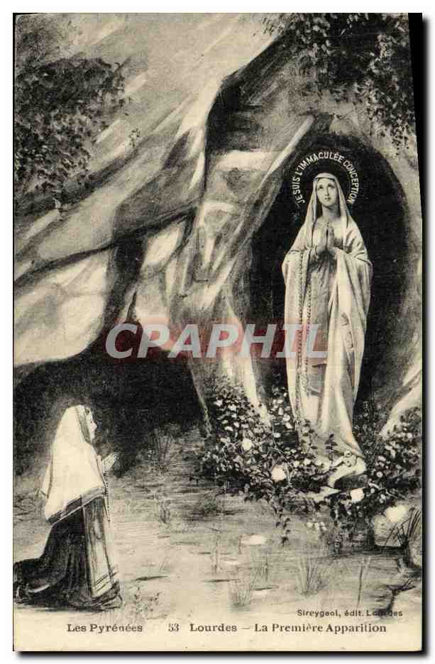 CPA Lourdes La Premiere Apparition