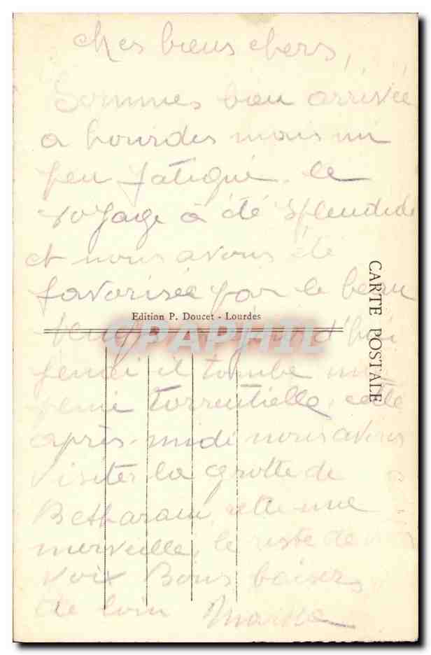 CPA Lourdes Entree de l Esplanade — Verso
