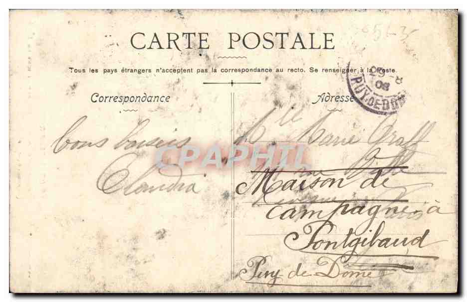 CPA Cinquantenaire Lourdes La Grotte au Moment Des apparitions — Verso