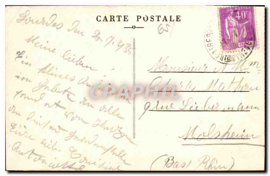 CPA Lourdes Benediction de Malades — Rückseite