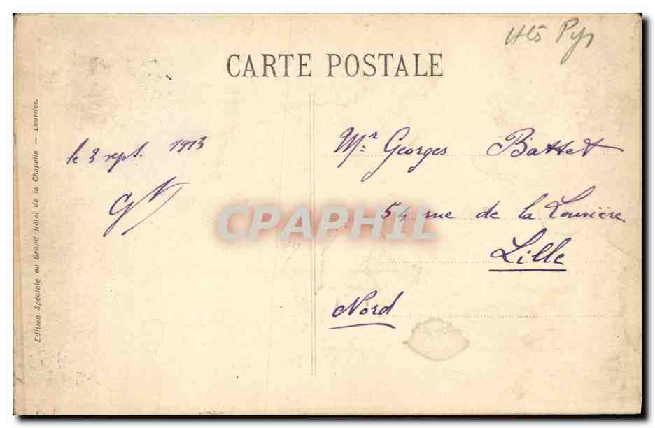 CPA Lourdes Les Bords du Lac  — Verso