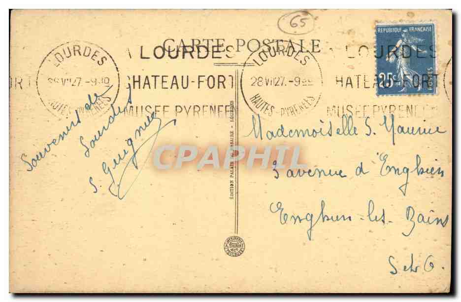 CPA Lourdes Hopital Saint Frai — Verso