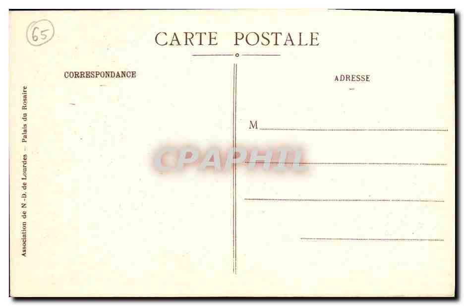 CPA Lourdes Le Calvaire des Bretons et la Basilique — Verso