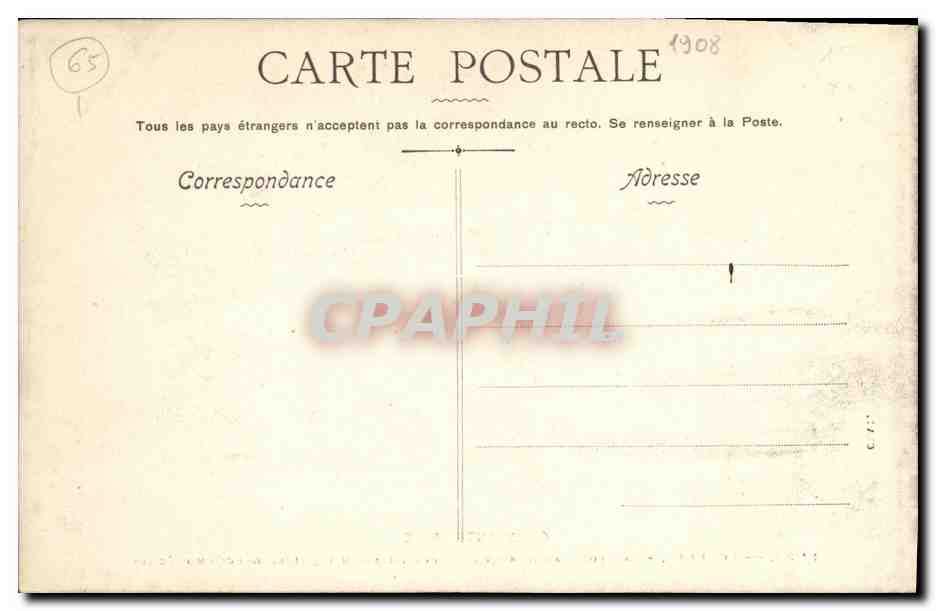 CPA Lourdes La Grotte au Monent des Apparitions en 1858 — Verso