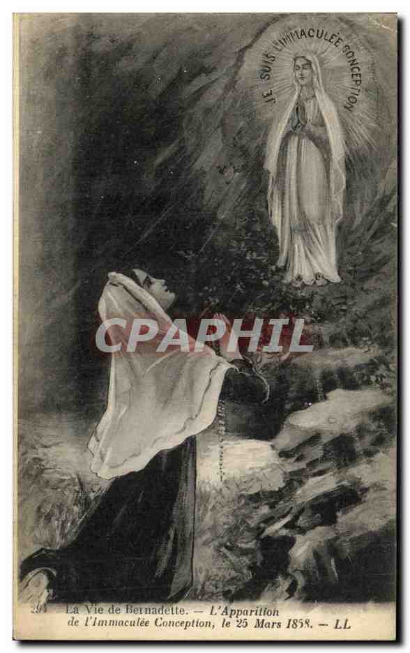CPA La Vie de Bernadette L Apparition de l lmmaculee Conception le 25 Mars 1858