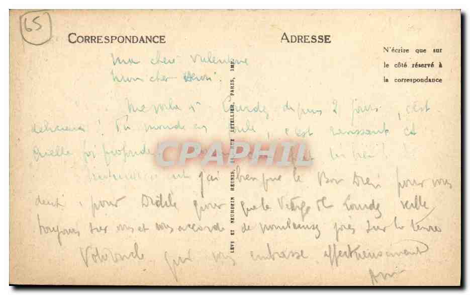 CPA La Vie de Bernadette L Apparition de l lmmaculee Conception le 25 Mars 1858 — Verso