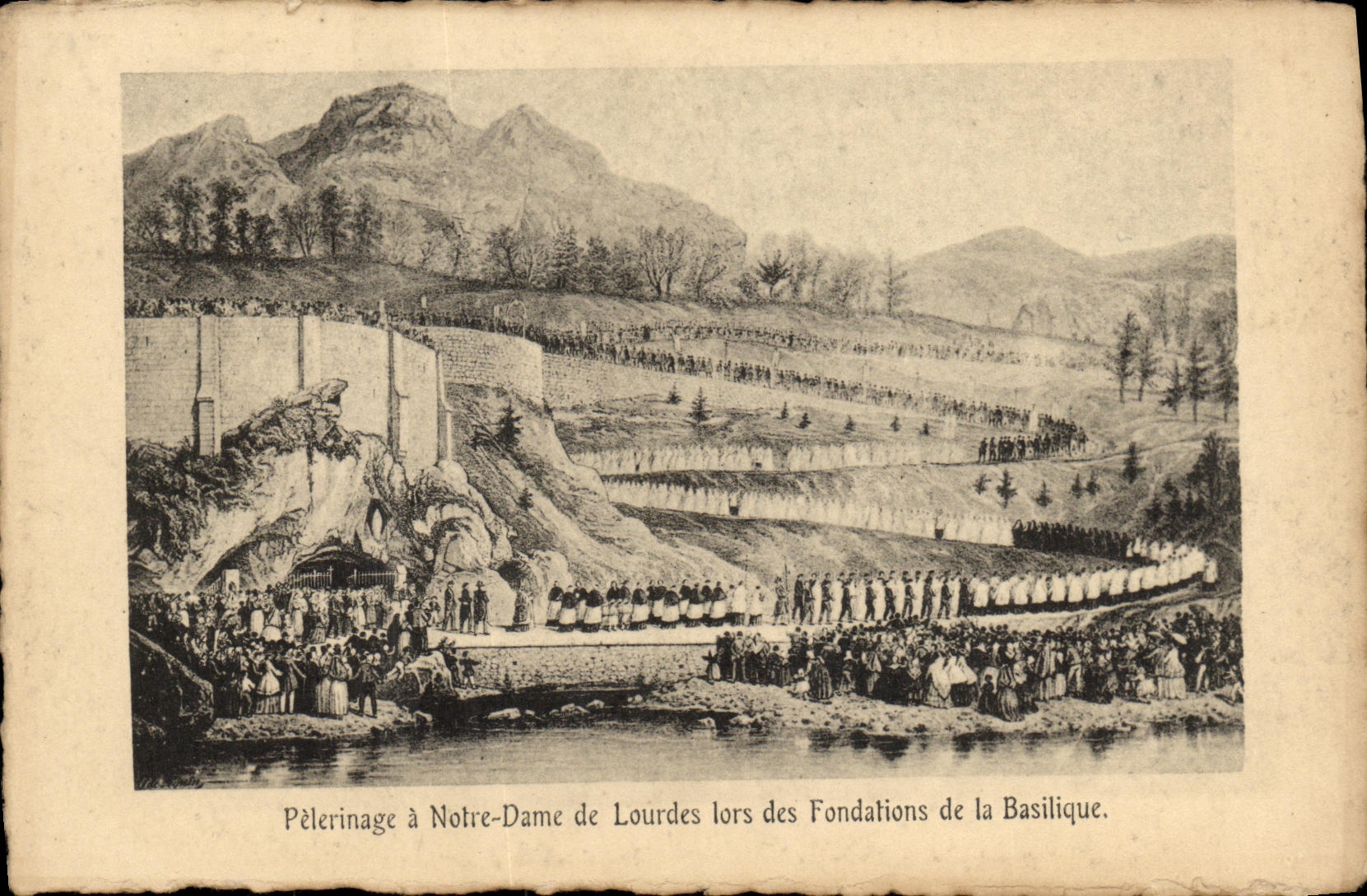CPA Pelerinage a Notre Dame de Lourdes lors des Fondations de la Basilique 