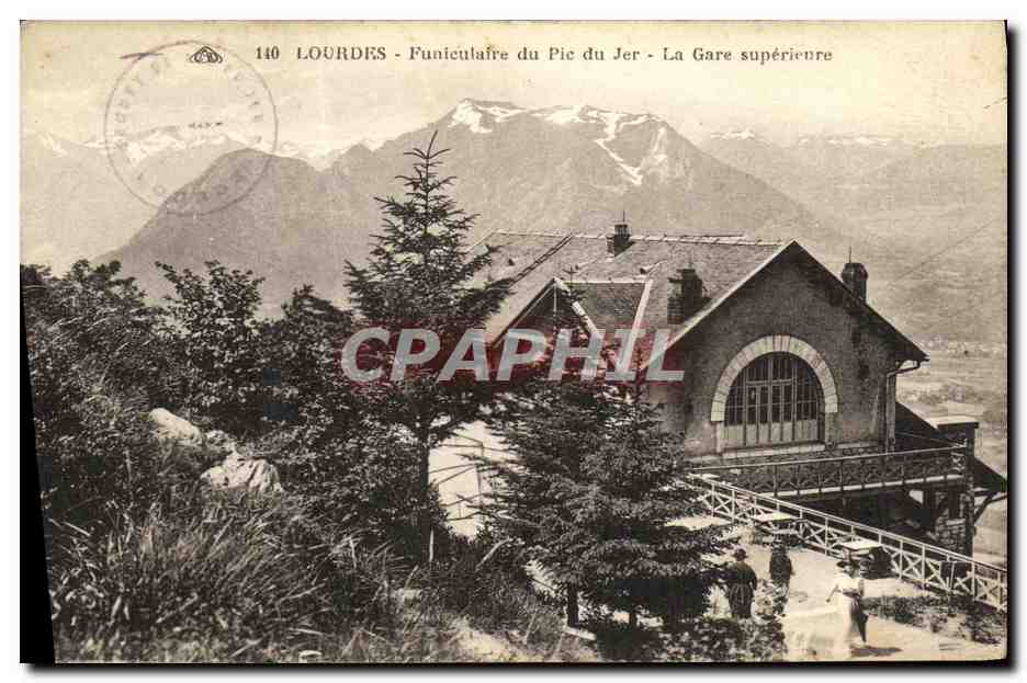 CPA Lourdes Funiculaire du Pic du Jer La Gare superieure