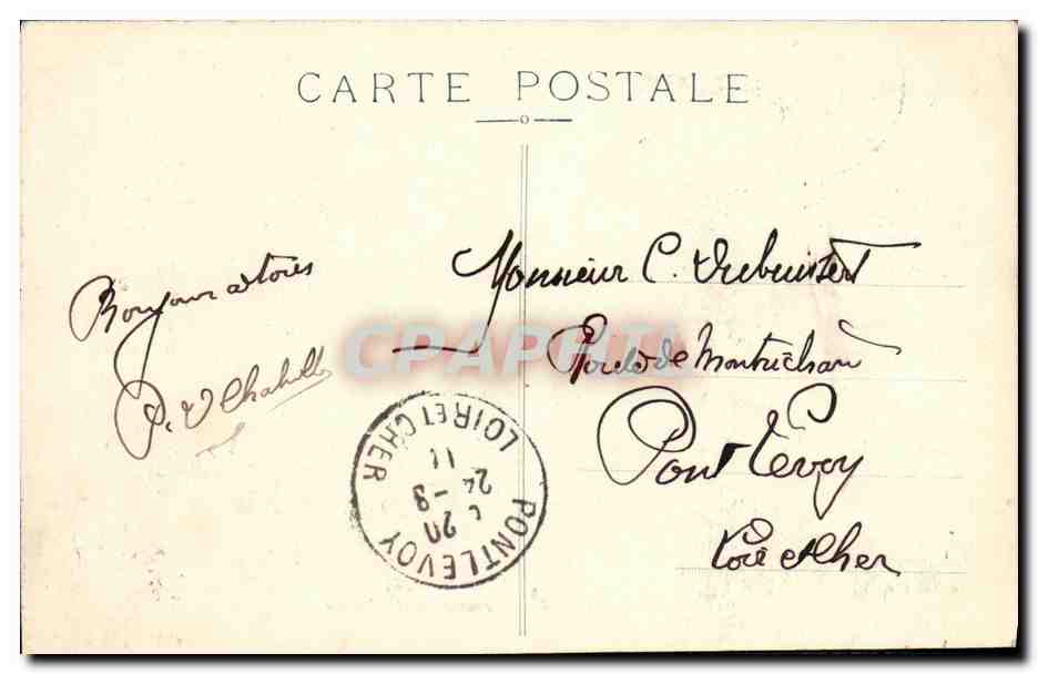 CPA Lourdes Vierge Couronnee et Chateau — Verso