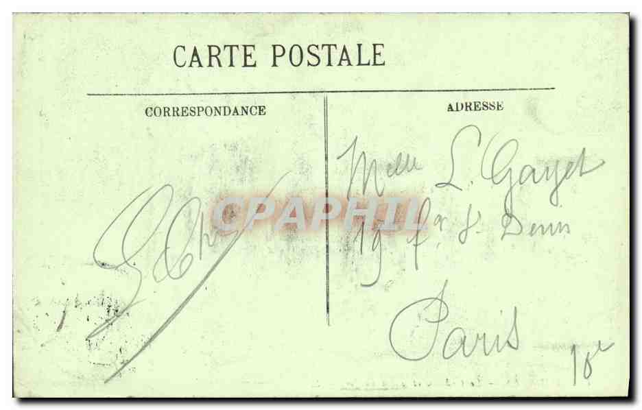 CPA Lourdes Le Chateau et le Pic du Jer — Verso