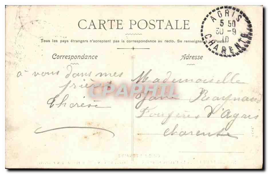 CPA Lourdes La Grotte au Moment des Apparitions en 1858 — Verso