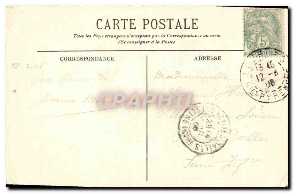CPA Lourdes Le Calvaire et la Basilique — Verso