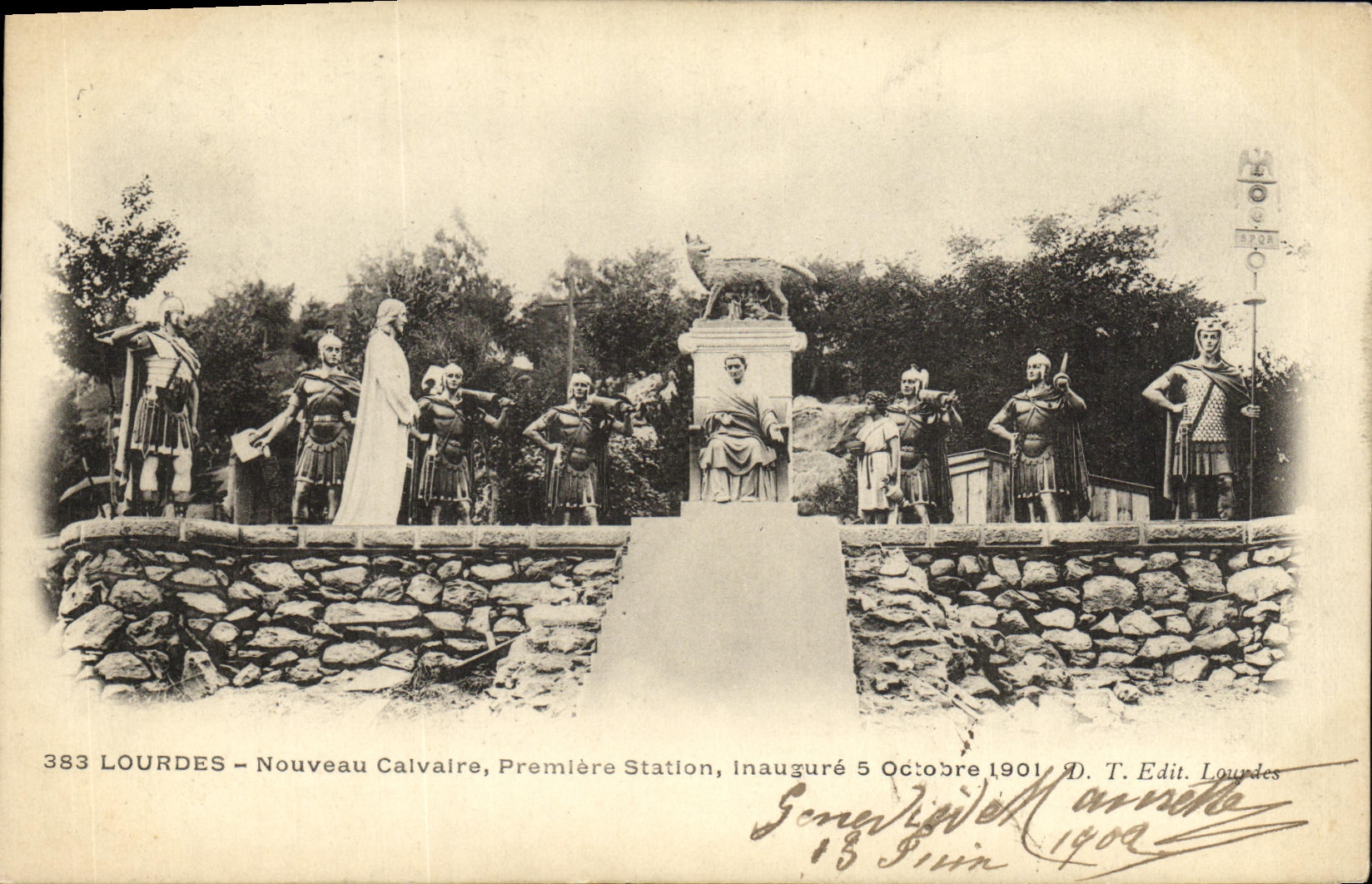 CPA Lourdes Nouveau Calvaire Premiere Station Inaugure 5 Octobre 1901