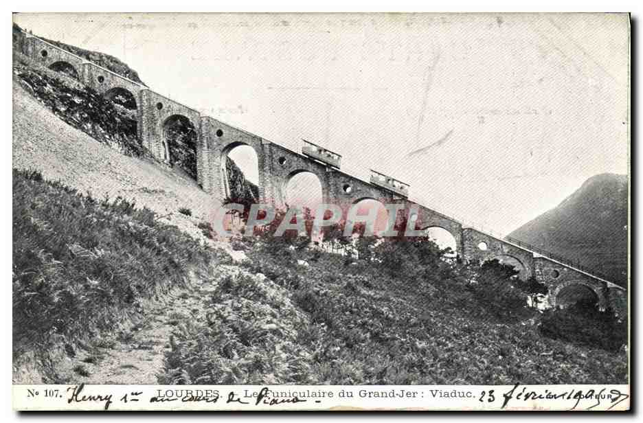 CPA Lourdes Le Funiculaire du Grand Jer Viaduc