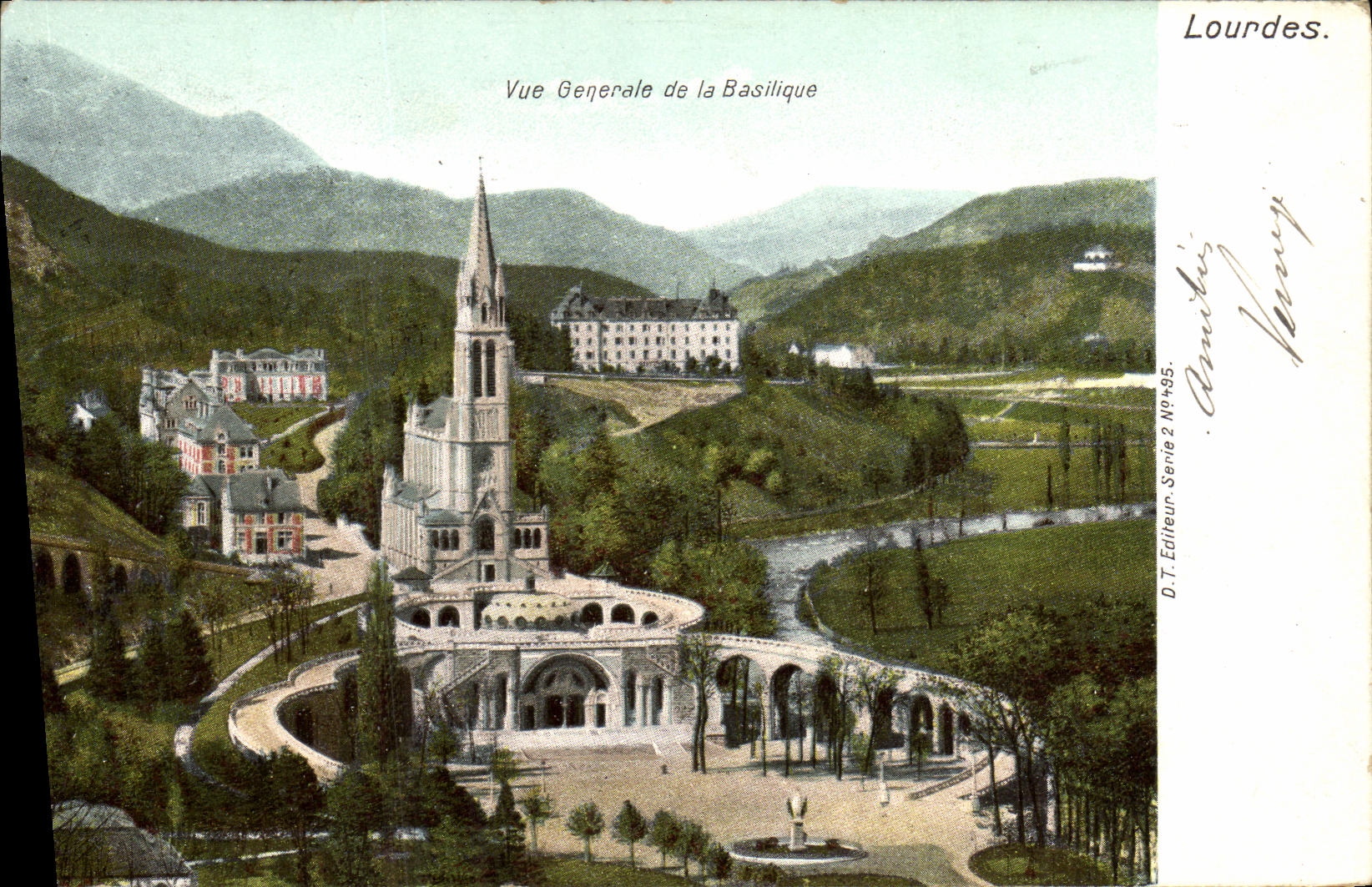Lourdes — Vue Générale de la Basilique — D.T. Editeur, Série 2 N° 95