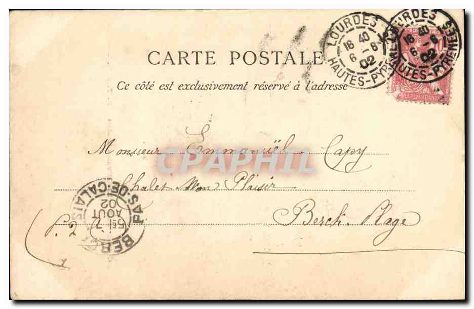 CPA Lourdes La Calvaire Breton — Verso
