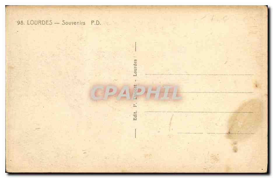 CPA Lourdes Souvenirs — Verso