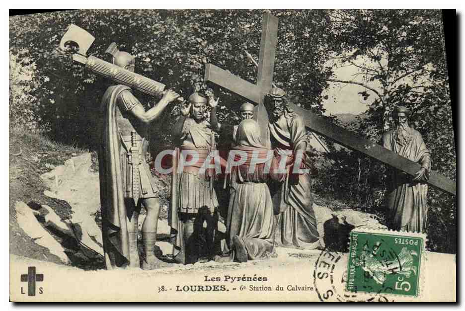 CPA Lourdes 6eme station du calvaire 