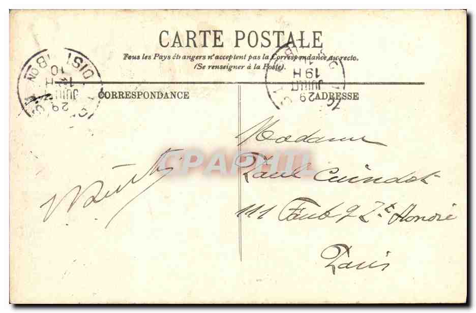 CPA Lourdes Le Calvaire 3eme station — Verso
