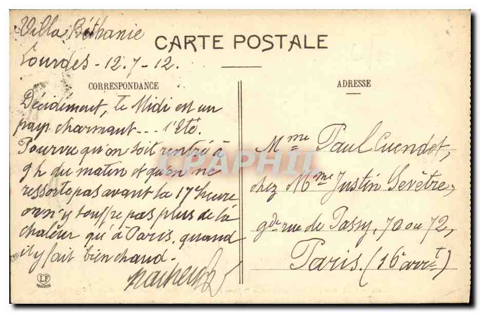 CPA Lourdes 8eme Station Du Calvaire Jesus console les filles d Israel — Verso
