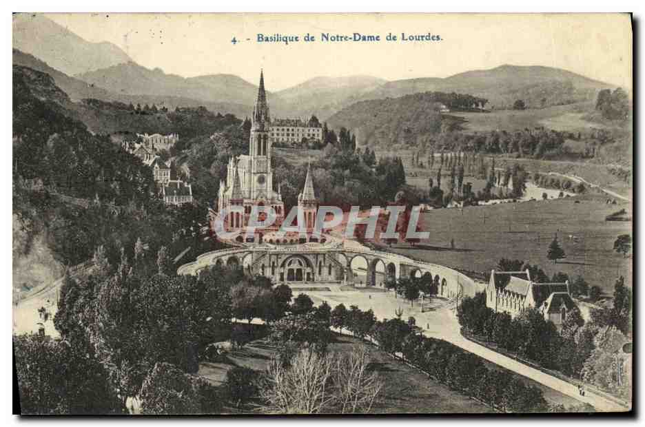 CPA Lourdes Basilique de Notre Dame