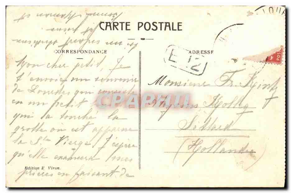 CPA Lourdes Station du Calvaire Jesus tombe pour la 2eme fois — Verso