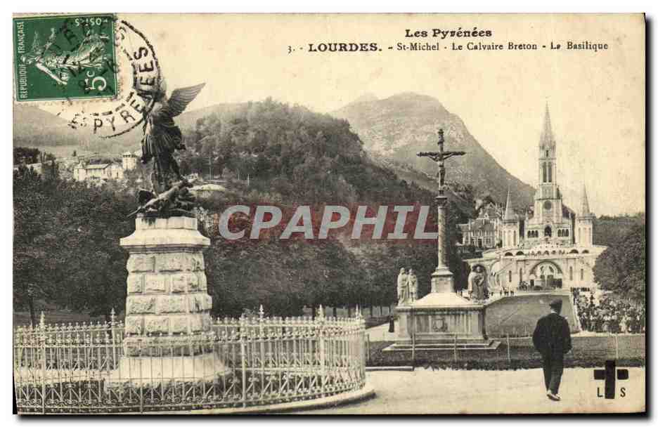 CPA Lourdes St Michel Le Calvaire Breton