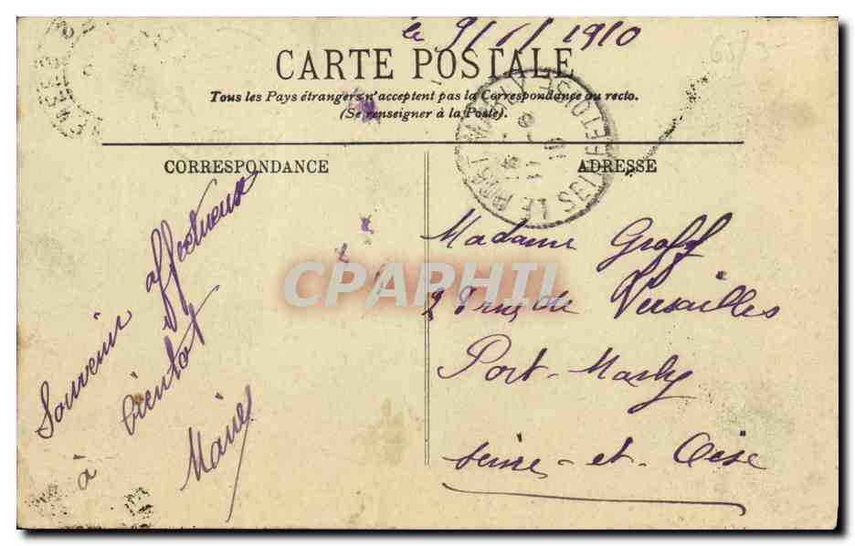 CPA Lourdes La vallee d Argeles et les Pyrenees vues du Pic de Jer — Verso