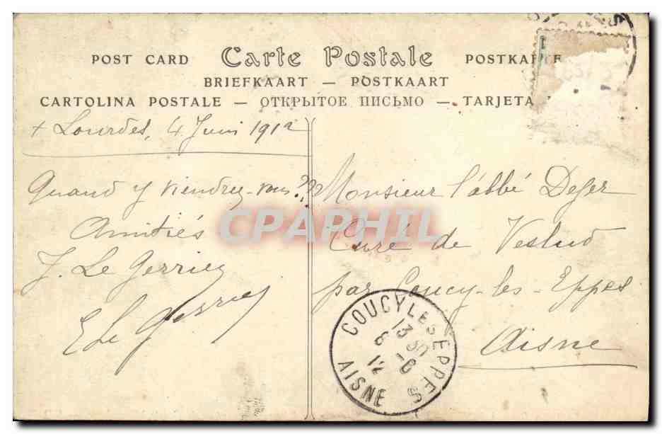 CPA Lourdes Robinets fournissant l eau provenant de la grotte miraculeuse  — Verso
