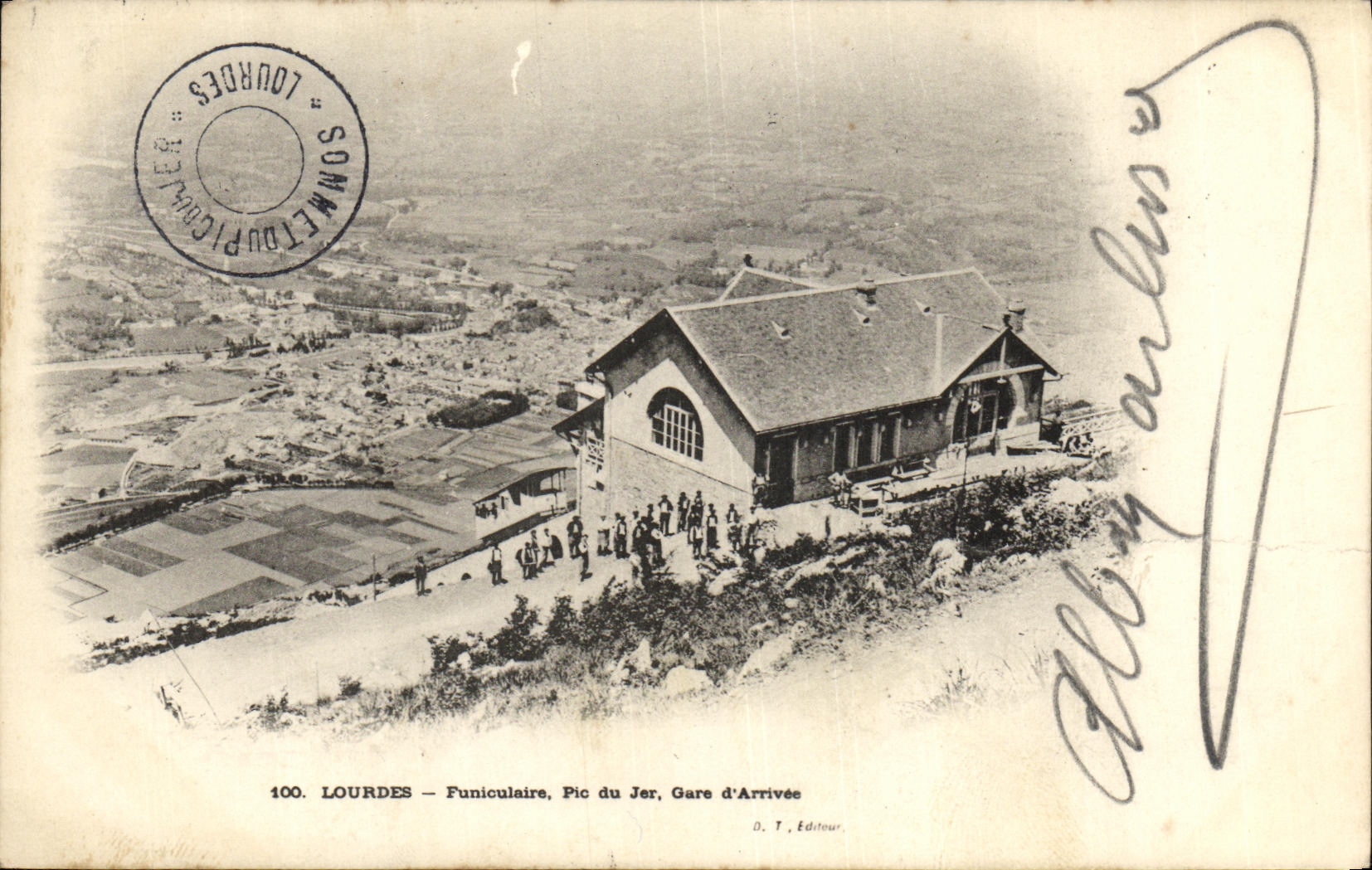 CPA Lourdes Funiculaire Pic du Jer Gare