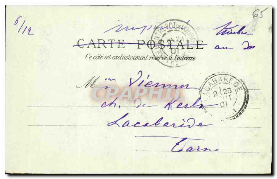 CPA Lourdes Vue Generale du Funiculaire du Pic du Jer — Verso
